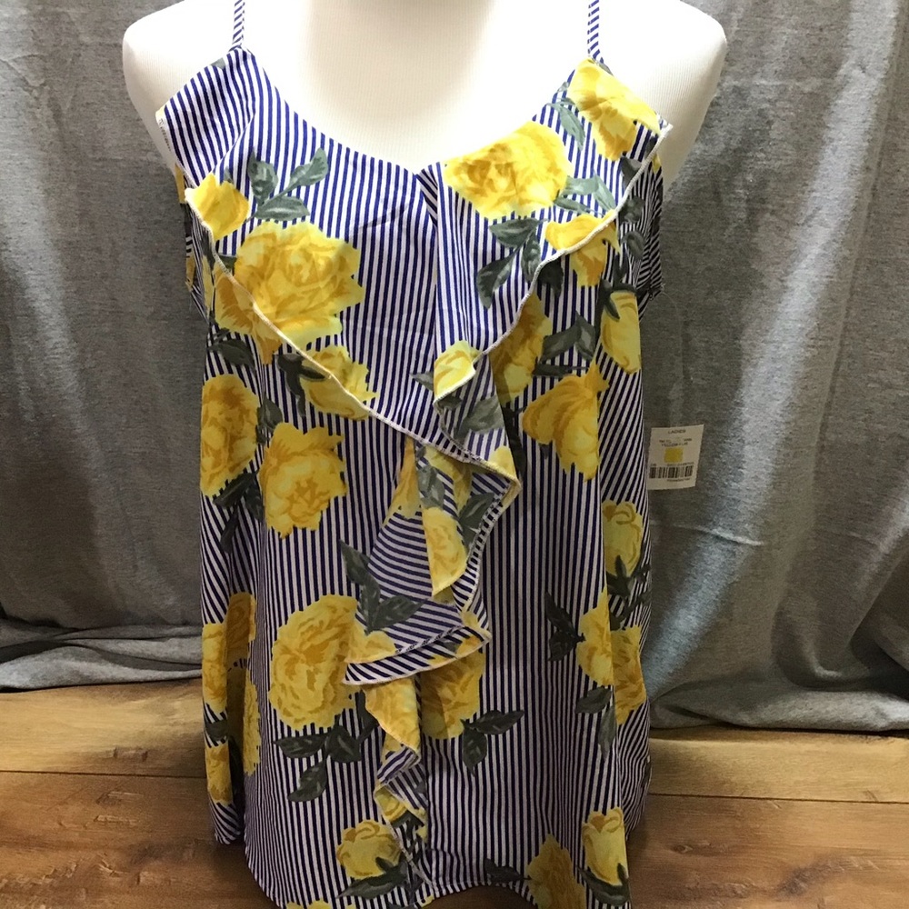NWT - Floral and stripe tank top